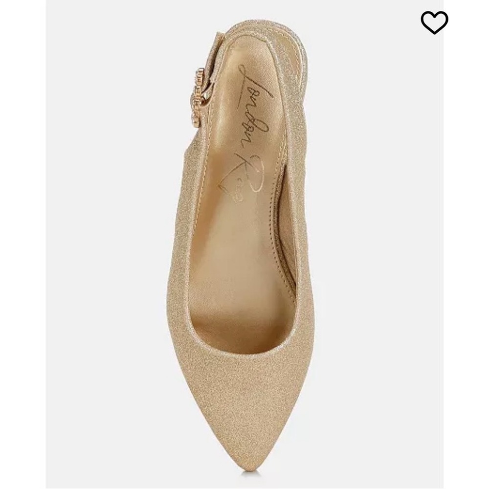 Women's Flats Slingback London Rag Gold Glitter - Picture 3 of 5